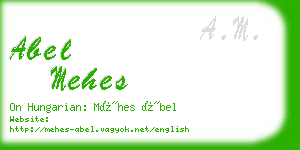 abel mehes business card